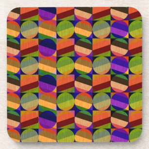 Colourful Vintage Inspired Pattern Coaster