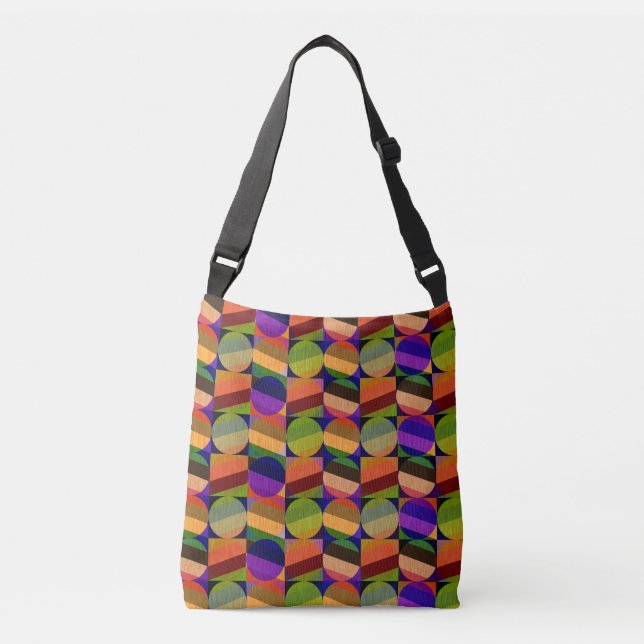 Colourful Vintage Inspired Pattern Crossbody Bag (Front)