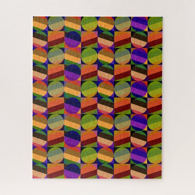 Colourful Vintage Inspired Pattern Jigsaw Puzzle (Vertical)