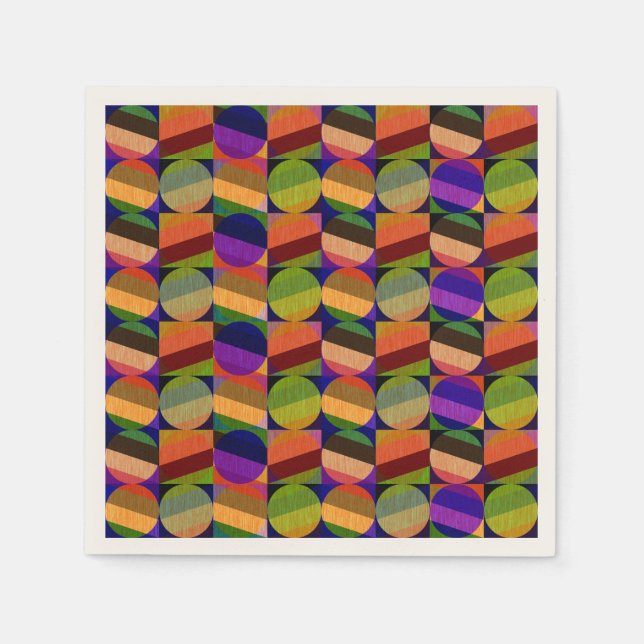 Colourful Vintage Inspired Pattern Napkin (Front)