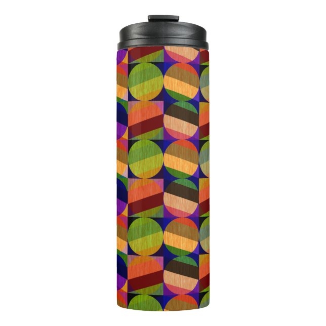 Colourful Vintage Inspired Pattern Thermal Tumbler (Front)