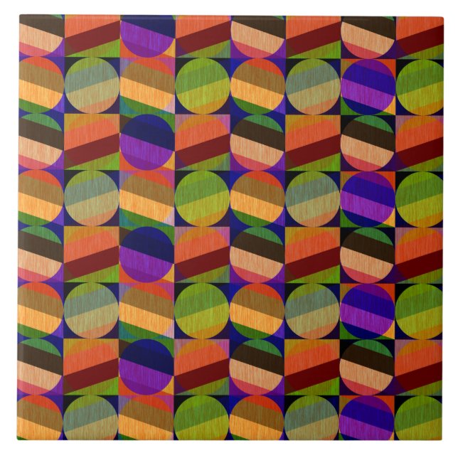 Colourful Vintage Inspired Pattern Tile (Front)