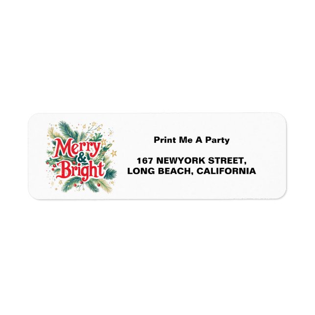 Colourful Vintage Merry & Bright Christmas Party (Front)