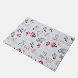 Colourful vintage merry christmas toys doormat