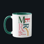 Colourful vintage merry chritsmas favour gift mug<br><div class="desc">Colourful vintage merry chritsmas favour gift cups. Modern typography holiday design.</div>