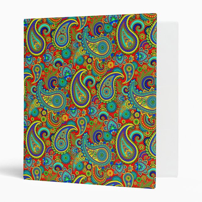 Colourful Vintage Orante Paisley Binder (Front/Inside)