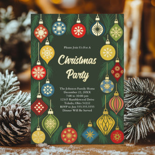 Colourful Vintage Ornament Christmas Party Holiday