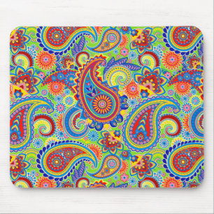 Colourful Vintage Ornate Floral Paisley Mouse Pad