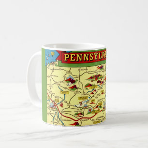 Colourful Vintage Pennsylvania Map Coffee Mug