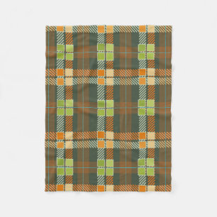 Colourful Vintage Plaid Geometric Pattern 2a Fleece Blanket