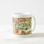 Colourful Vintage Puerto Rico  Coffee Mug<br><div class="desc">A fantastic vintage postcard  map of Puerto Rico repurposed on a mug or any drink ware you like.</div>