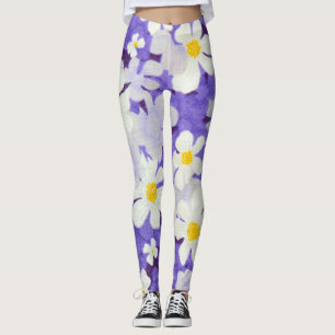 Colourful Vintage: Seamless Flower Pattern Leggings