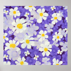 Colourful Vintage: Seamless Flower Pattern Poster