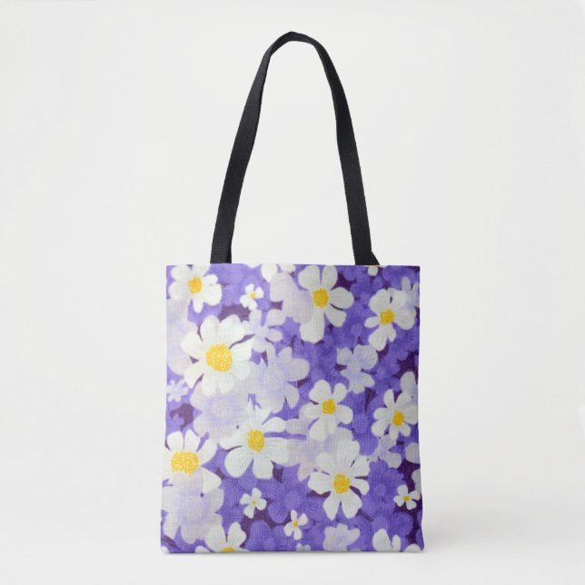 Colourful Vintage: Seamless Flower Pattern Tote Bag (Front)