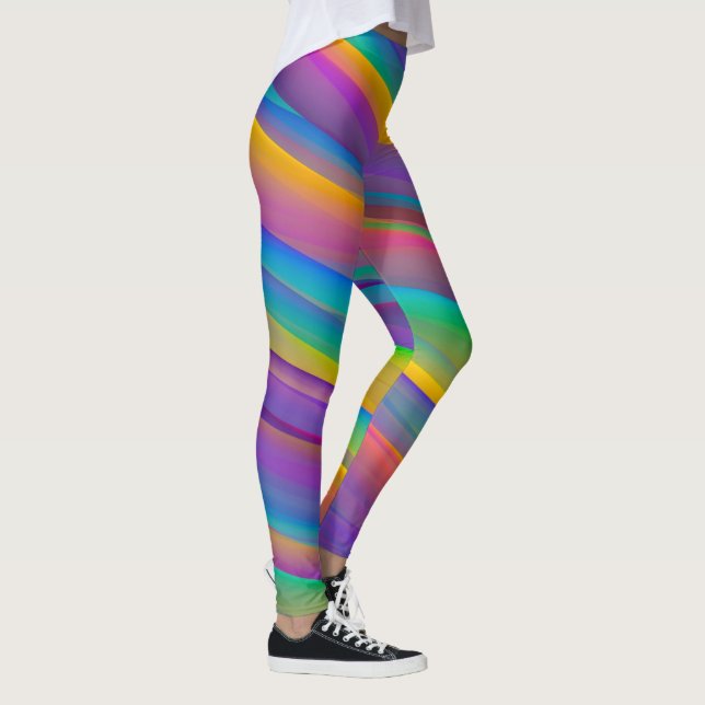 Colourful Vintage Spectrum Waves | Leggings (Right)