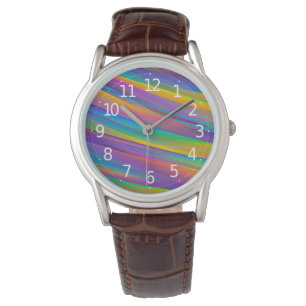 Colourful Vintage Spectrum Waves Men's Watch