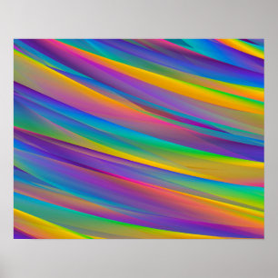 Colourful Vintage Spectrum Waves   Poster