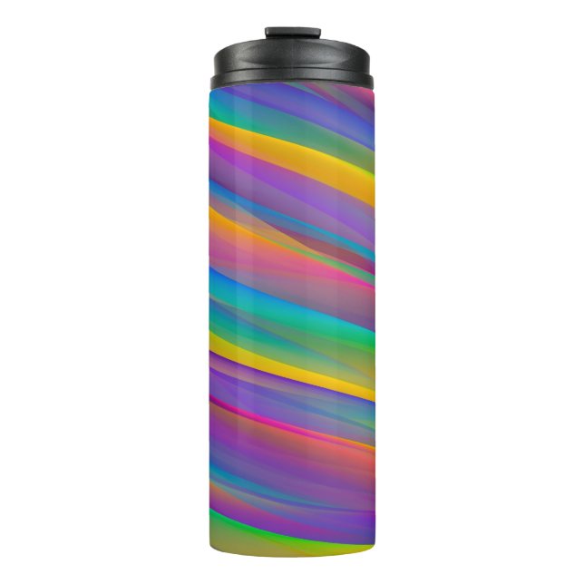 Colourful Vintage Spectrum Waves | Thermal Tumbler (Front)