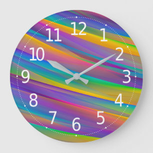 Colourful Vintage Spectrum Waves Wall Clock