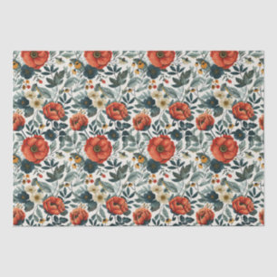 Colourful Vintage Style Floral  Tissue Paper