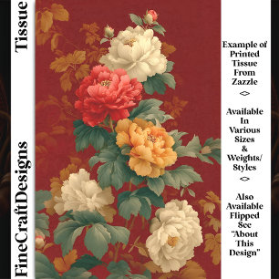 Colourful Vintage Style Peonies DM6R Decoupage Tissue Paper