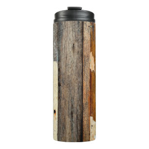 Colourful Vintage Timber Panels with peeling paint Thermal Tumbler