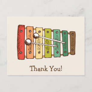 Colourful Vintage Toy Xylophone Baby Shower Postcard