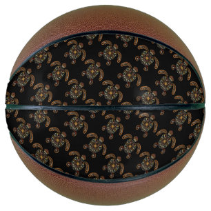 Colourful vintage turtle design basketball