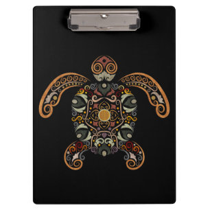 Colourful vintage turtle design clipboard