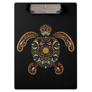 Colourful vintage turtle design clipboard