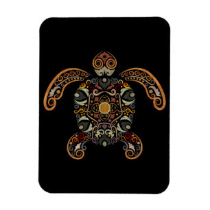 Colourful vintage turtle design magnet