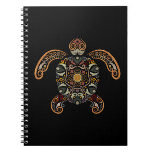 Colourful vintage turtle design notebook