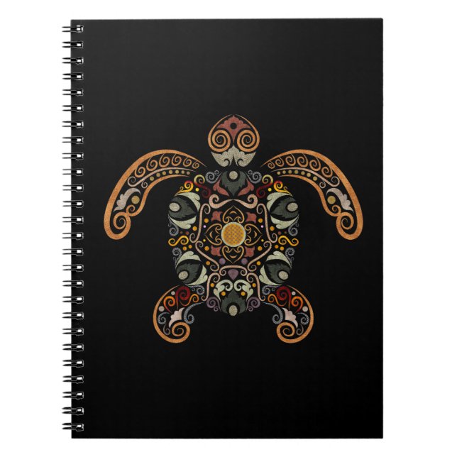Colourful vintage turtle design notebook (Front)