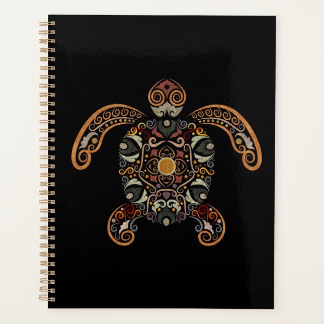Colourful vintage turtle design planner (Front)