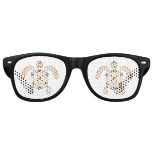 Colourful vintage turtle design retro sunglasses