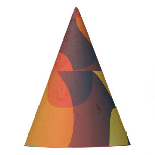 Colourful vintage wave abstract pattern party hat