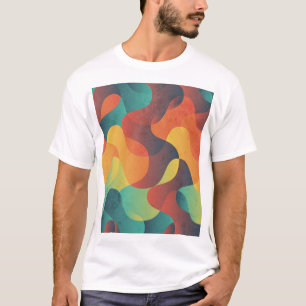 Colourful vintage wave abstract pattern T-Shirt