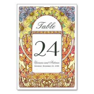 Colourful Vintage Wedding Table Numbers