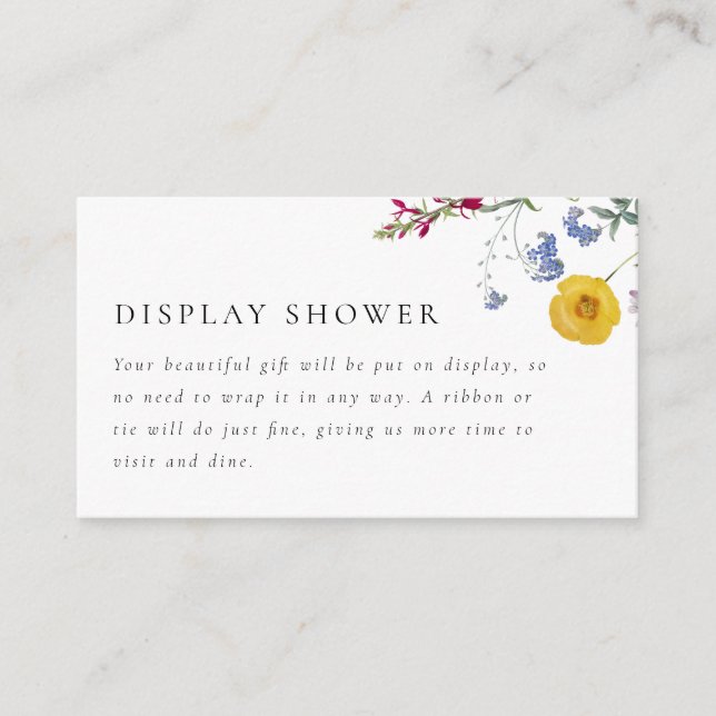 Colourful Vintage Wildflower Display Shower Enclosure Card (Front)