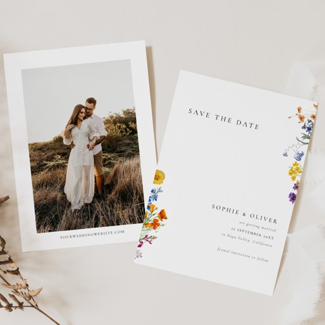 Colourful Vintage Wildflower Wedding  Save The Date (Creator Uploaded)