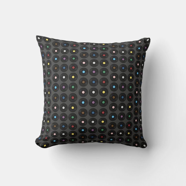 Colourful Vinyl Record classic  Throw Pillow (Front)