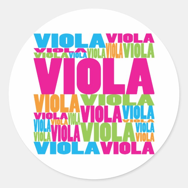 Colourful Viola Classic Round Sticker (Front)