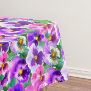 Colourful Violets Pansy Flower Pattern  Tablecloth