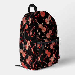 Colourful Violin Angled Printed Backpack