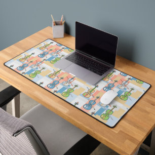 Colourful Violin Blocks Desk Mat