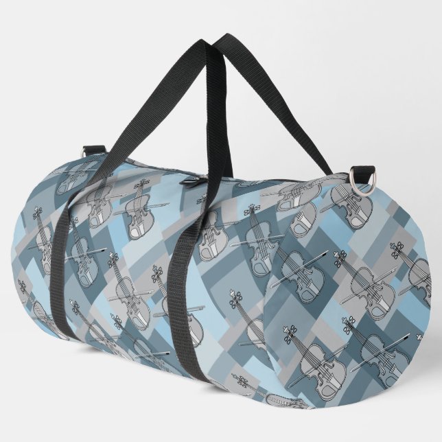 Colourful Violin Blocks Duffle Bag (Left Corner)