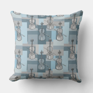 Colourful Violin Blocks Throw Pillow