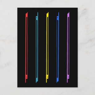 Colourful violin bows postcard