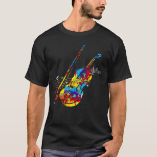Colourful Violin Player String Instrument Musician T-Shirt