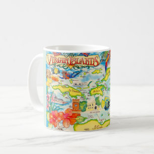 Colourful Virgin Islands Map  Coffee Mug